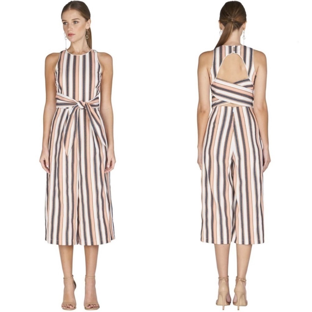 Adelyn Rae Gidget Cross Back Crop Jumpsuit Medium